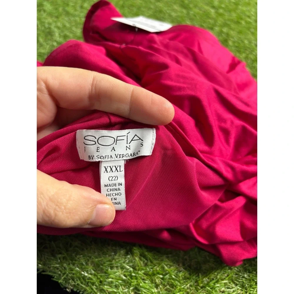 SOFIA JEANS BY‎ SOFIA VERGARA Women's XXXL Pink Ruched Bodycon Dress